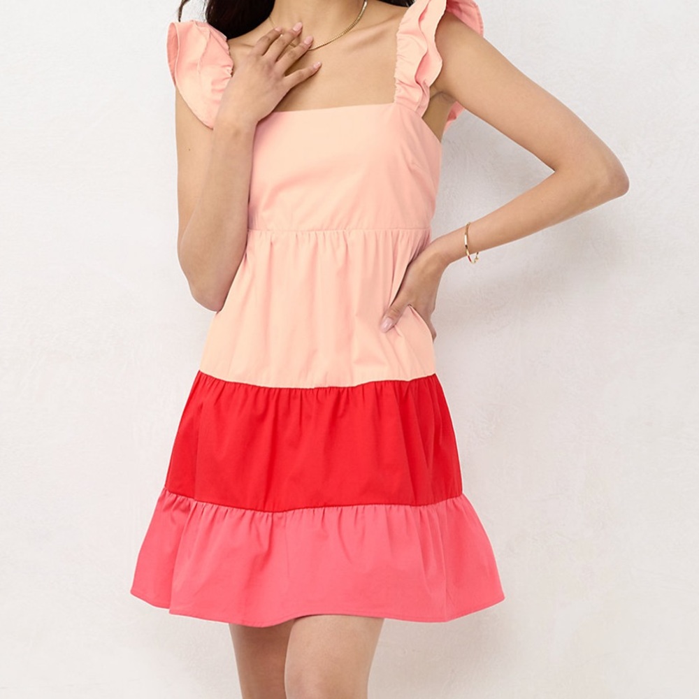 Lauren Conrad Dress - Ruffle Sleeve, Fit & Flare, brand new - tags attached